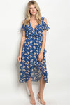 NAVY WITH PRINT DRESS