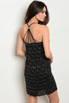 BLACK WITH BEADS DRESS D8324