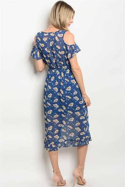 NAVY WITH PRINT DRESS