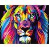 Digital Frameless Colorful Lion Painting