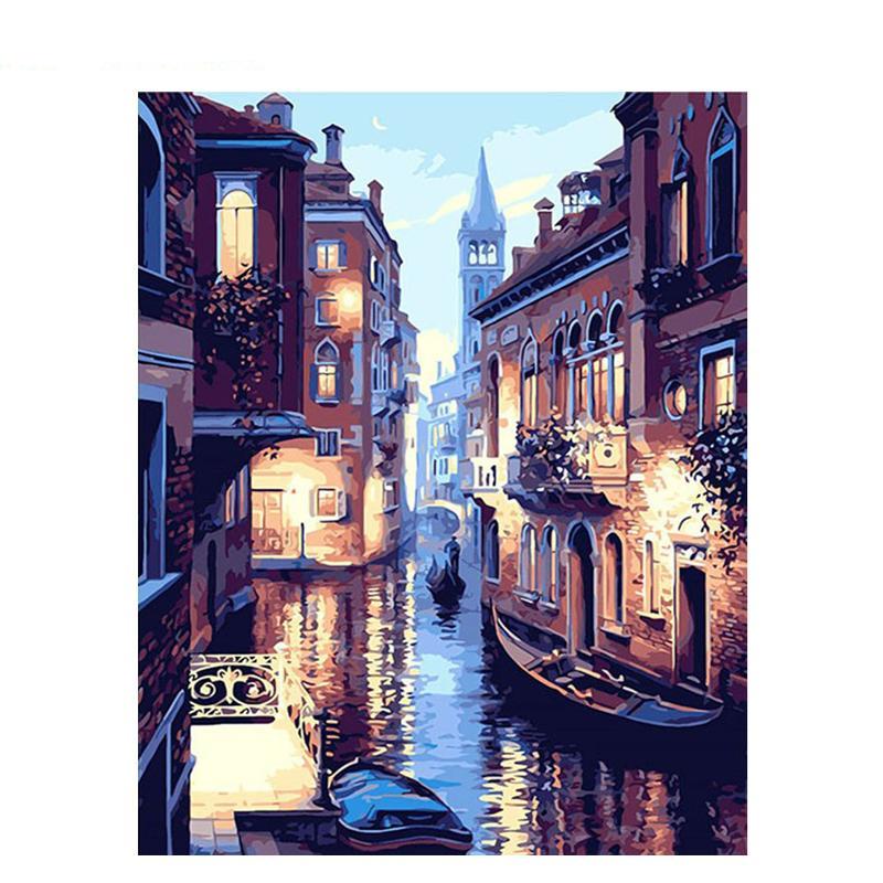 Venice Night Romantic Frameless Wallpaper Decor