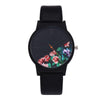 Vintage Leather Top Floral Pattern Watch