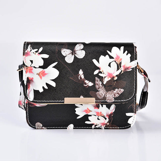 Floral leather Shoulder Bag