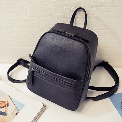 Casual Fashion Solid Leather Backpack