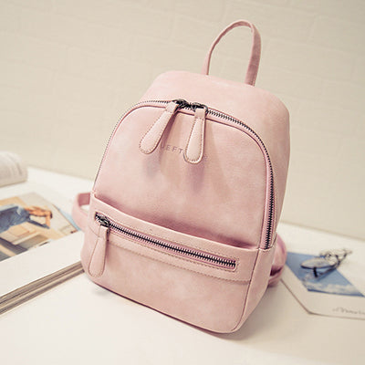 Casual Fashion Solid Leather Backpack