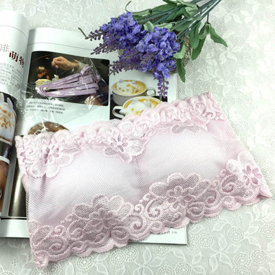 Solid Lace Floral Full Cup Strapless Bra