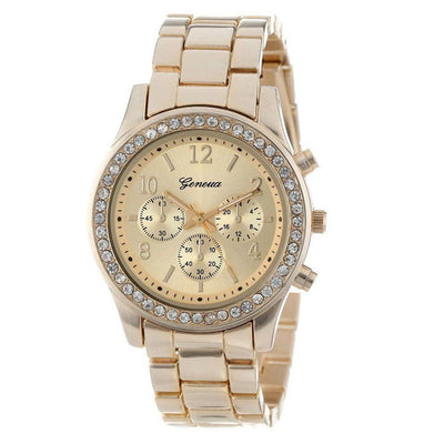 Fashion Faux Chronograph Plated Watch