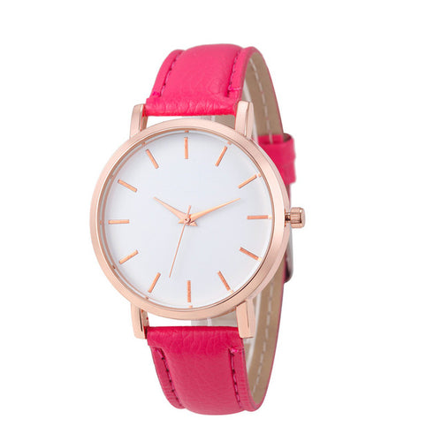 Unisex Fashion Leather Stainless Wristwatch