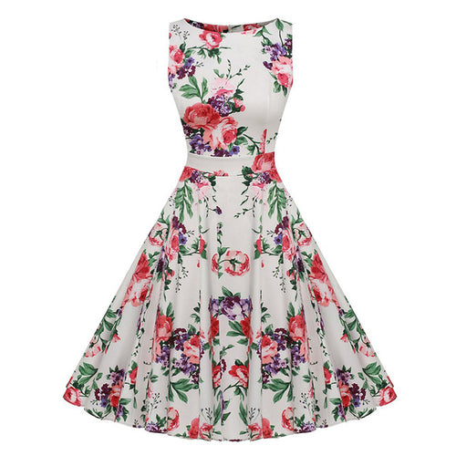 Elegant Vintage Floral Print Dress