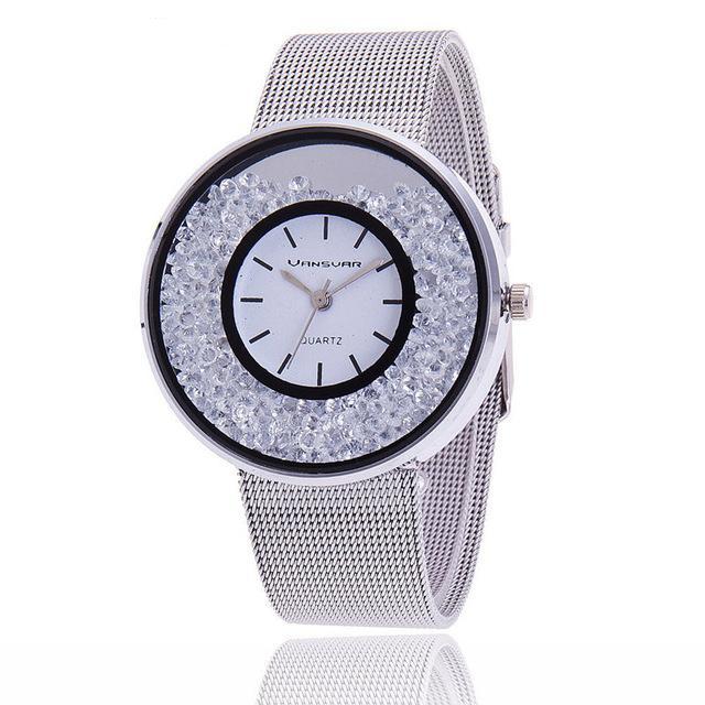 Luxury Rhinestone Stainless Steel Watch