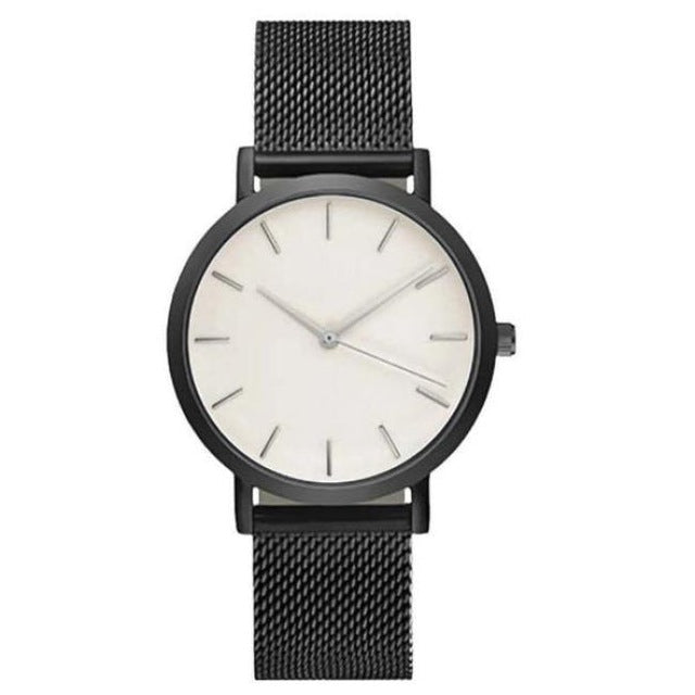 Crystal Stainless Steel Analog Wristwatch
